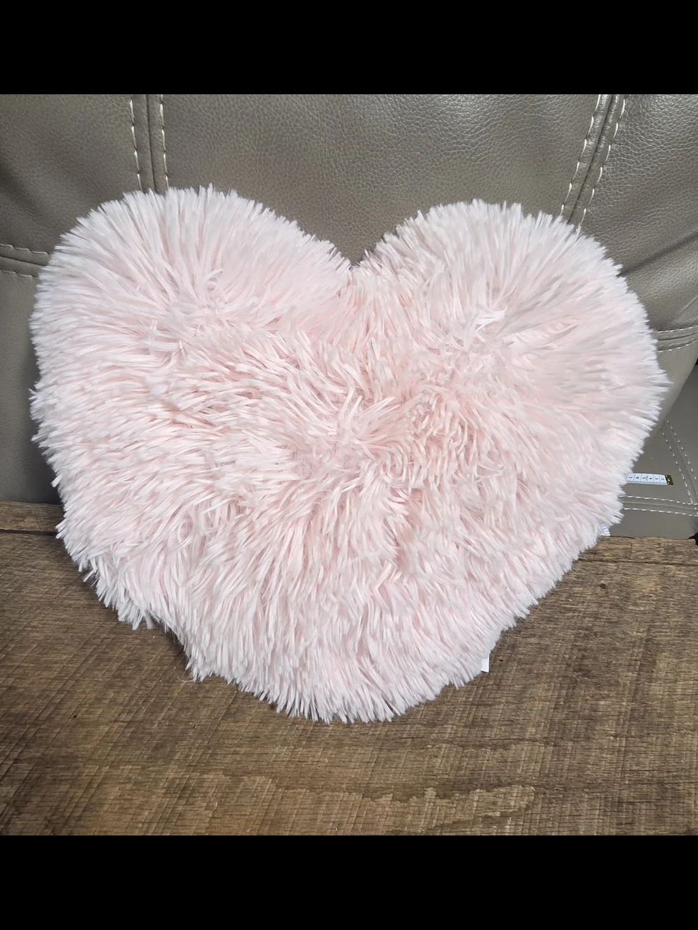 Super Soft Plush Heart Throw Pillows Duo - Pink and Creamy White ~ Bin 1D